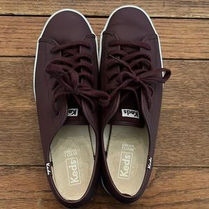 Maroon platform Keds